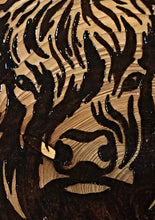 Load image into Gallery viewer, Highland cow wall art. Handmade pyrography on live edge willow wood slice.