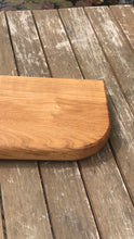 Load image into Gallery viewer, Solid oak hardwood chopping board with curved detail, food prep cutting board bbq serving platter or cheese board