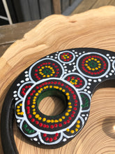 Load image into Gallery viewer, Hand painted Yin yang suncatcher. Made from plywood, decorated with acrylic paint with crystal on faux suede cord.