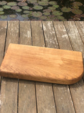 Load image into Gallery viewer, Solid oak hardwood chopping board with curved detail, food prep cutting board bbq serving platter or cheese board