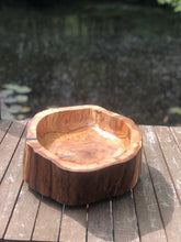 Load image into Gallery viewer, Large Fruit Bowl Oak and resin, extra large table centrepiece, modern food safe bowl ideal for fruit. Hardwood and blue epoxy resin bowl.