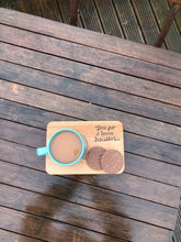 Load image into Gallery viewer, Wooden tea tray with pyrography detail