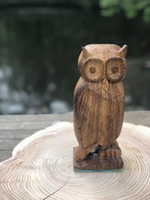 Load image into Gallery viewer, Owl - large hand carved decorative solid Oak ornament, hardwood rustic decor