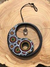Load image into Gallery viewer, Hand painted Yin yang suncatcher. Made from plywood, decorated with acrylic paint with crystal on faux suede cord.