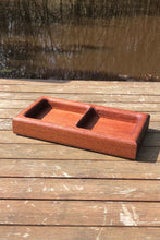 Load image into Gallery viewer, hand carved dual tray Sapele trinket dish or organiser