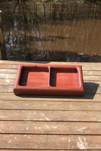 Load image into Gallery viewer, hand carved dual tray Sapele trinket dish or organiser