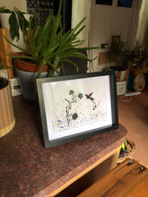 Load image into Gallery viewer, Hummingbird & Floral Art - Hand-Painted Original Flowers Painting, Vibrant Home Decor, Unique Wall Art, Perfect Gift Idea