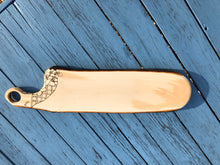 Load image into Gallery viewer, Handmade Maple serving platter with pyrography detail.