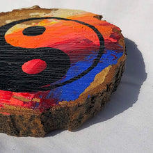 Load image into Gallery viewer, Hand painted wood slice Yin Yang