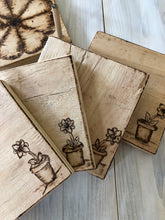 Load image into Gallery viewer, Set of 4 coasters with stand.