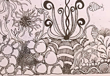 Load image into Gallery viewer, Original hand drawn Zentangle art