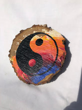 Load image into Gallery viewer, Hand painted wood slice Yin Yang