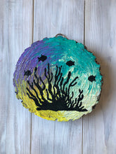 Load image into Gallery viewer, Hand painted wood slice with Under sea detail