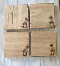 Load image into Gallery viewer, Set of 4 coasters with stand.