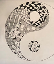 Load image into Gallery viewer, Original Zentangle Yin Yang art