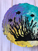 Load image into Gallery viewer, Hand painted wood slice with Under sea detail