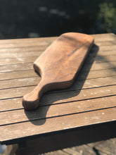 Load image into Gallery viewer, Extra large Oak cutting board with handle. Hardwood handled serving board, perfect for cheese or bread

