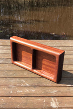 Load image into Gallery viewer, hand carved dual tray Sapele trinket dish or organiser
