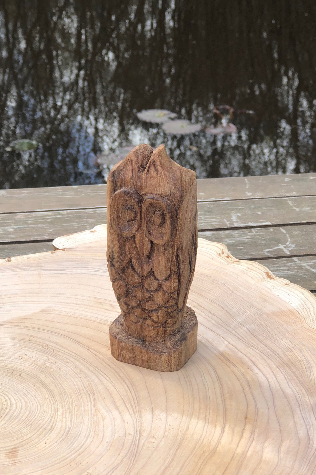 Owl - hand carved Oak ornament