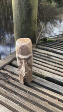 Load and play video in Gallery viewer, Hand carved Oak wizard ornament, wood spirit face
