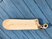 Load image into Gallery viewer, Handmade Maple serving platter with pyrography detail.
