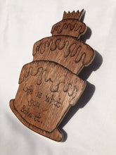 Load image into Gallery viewer, Cake shaped wooden sign
