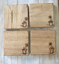 Load image into Gallery viewer, Set of 4 coasters with stand.
